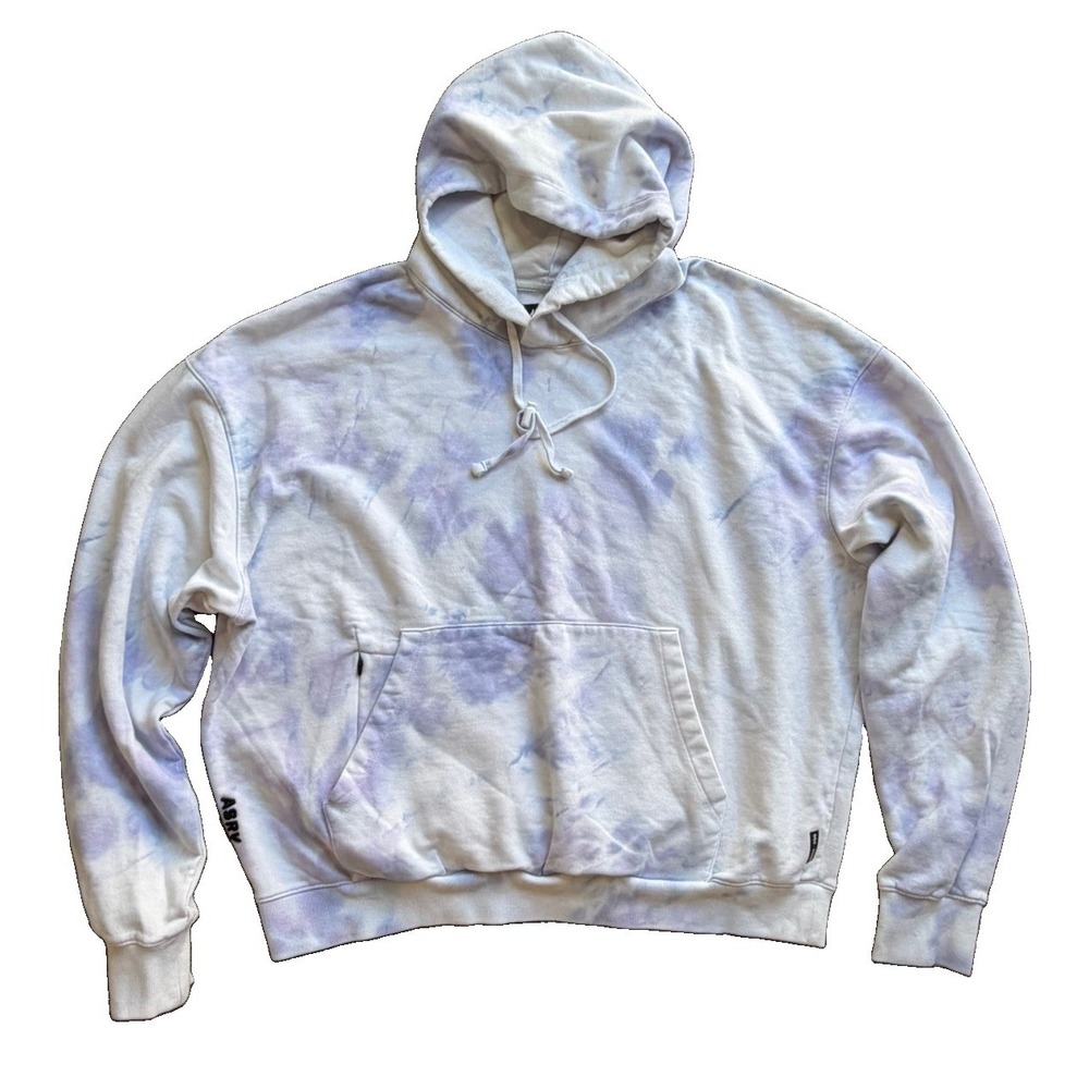 ASRV Limited Edition White & Pastel Purple Tie-Dye Pullover Drawstring Hoodie